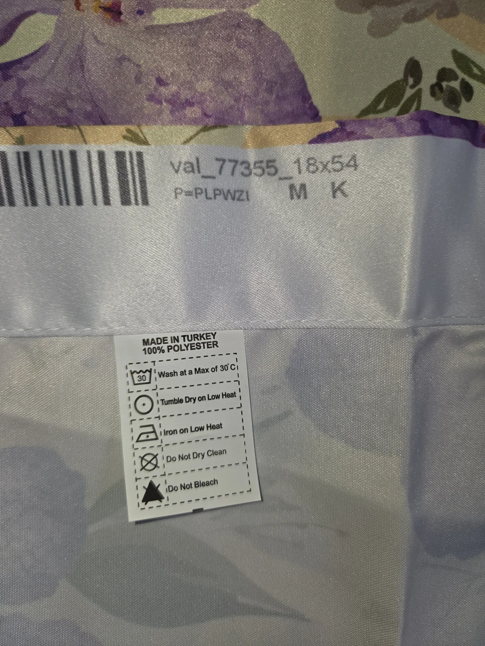 Floral Purple and Peach Window Valance